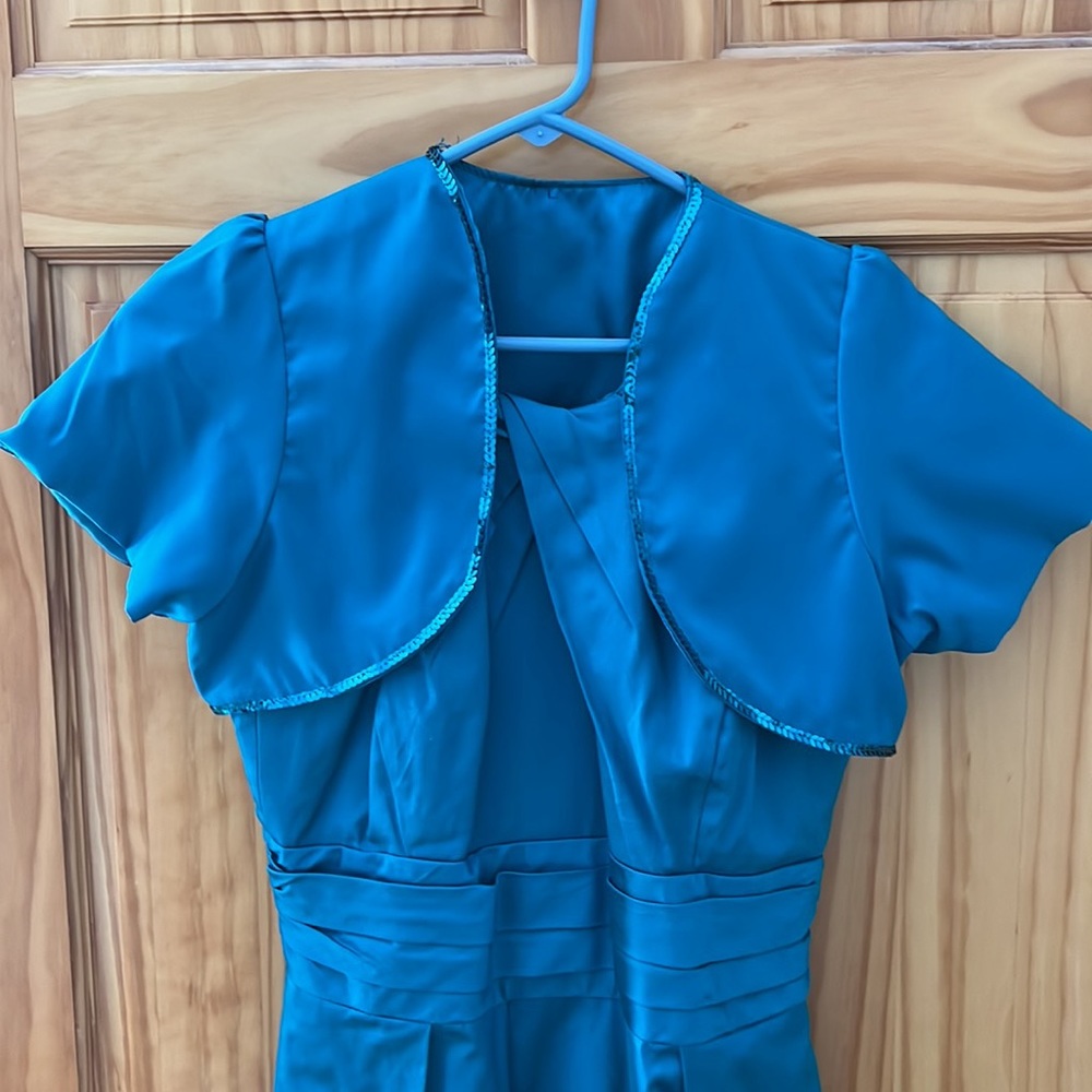 David’s bridal teal bridesmaid dress - Picture 7 of 8